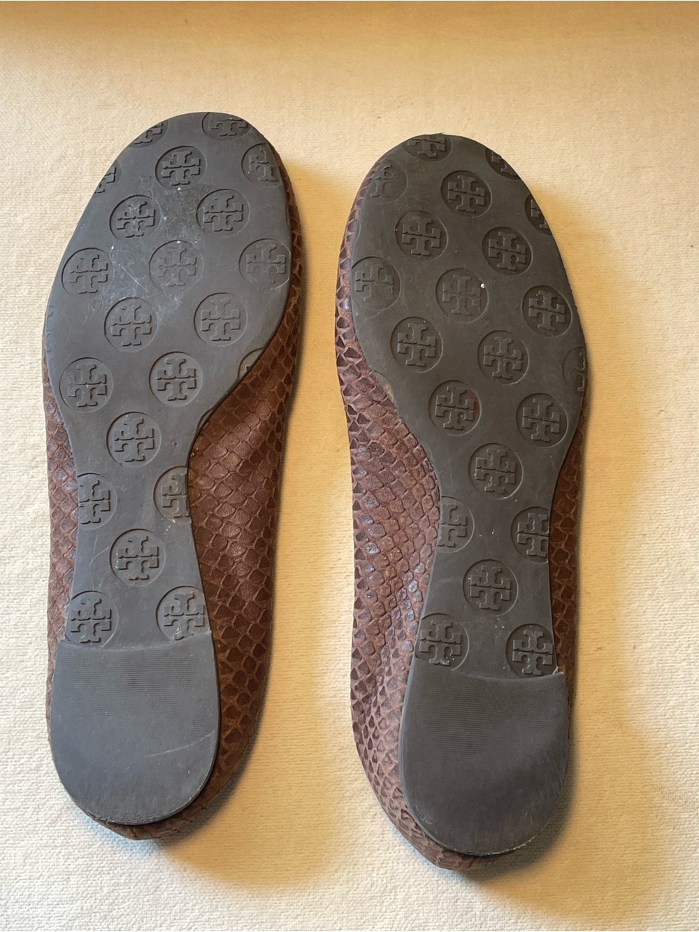 Tory Burch Reva Snakeskin Ballet Flat Size 8.5 - Picture 4 of 7